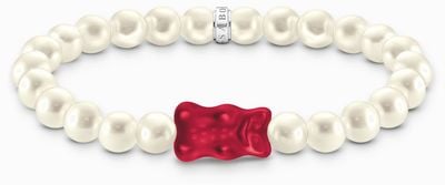 Thomas Sabo x HARIBO Red Goldbear Pearl Bracelet 15cm A2154-017-10-L15