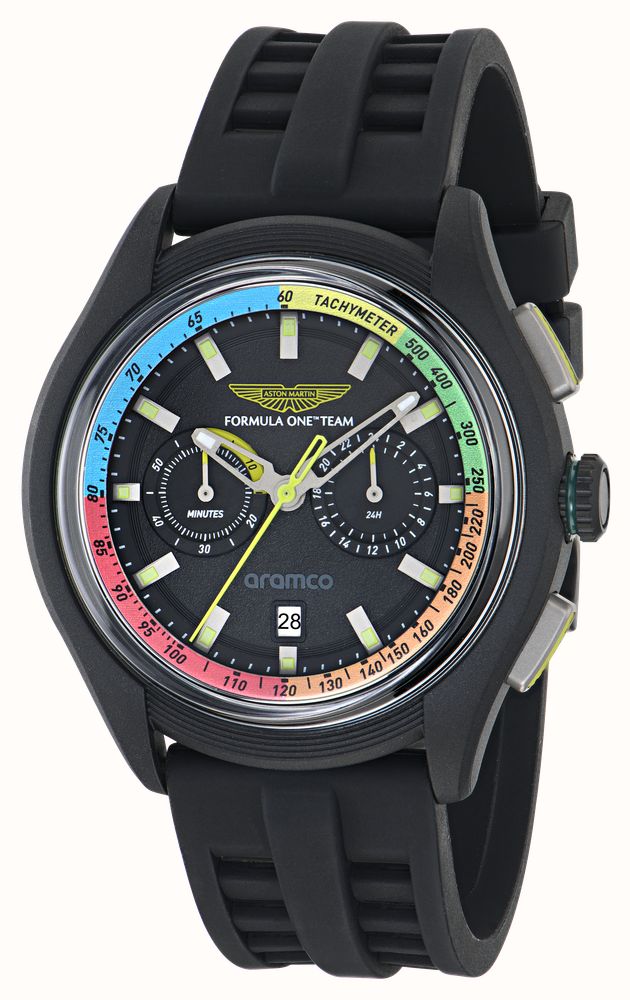 Aston Martin Aramco Formula One™ Team BLC Quartz Chronograph (44mm) Black Dial / Black Silicone Strap MTFB1F603 - widok alternatywny 2