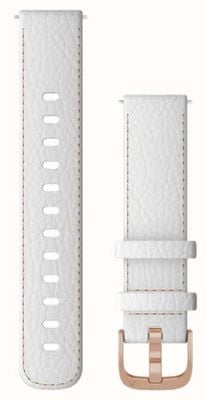 Garmin Bracelet à dégagement rapide (18 mm) en cuir blanc / accastillage or rose - bracelet uniquement 010-12932-0L