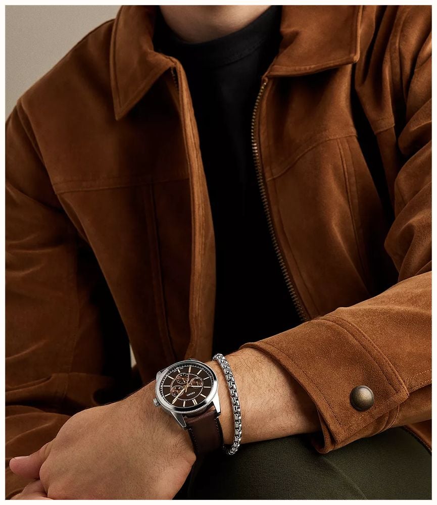 Fossil Multifunction Brown Leather Watch and Bracelet Gift FS6226SET - widok alternatywny 7