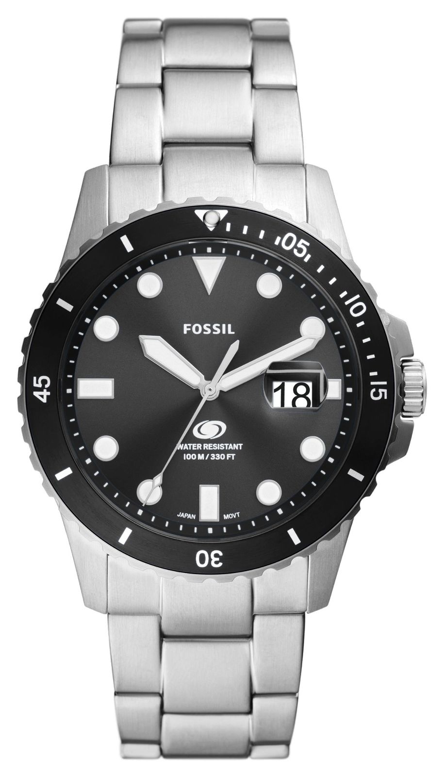 Fossil Cadran noir bleu (42 mm) / bracelet en acier montre