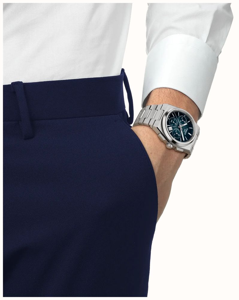 Tissot PRX Automatic Chronograph (42mm) Blue Gradient Dial / Stainless Steel Bracelet T1374271104101 - альтернативный вид 5