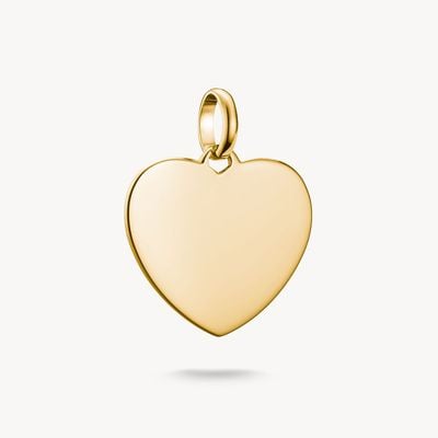 Thomas Sabo Large Gold Plated Engravable Heart Pendant Charm - Connect CC1274-413-39