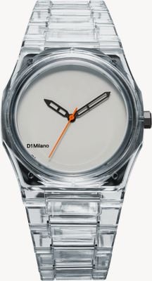 D1 Milano Montre exp_riviera (39 mm) cadran bleu clair mat / bracelet en nylon bleu clair transparent NYBJ03