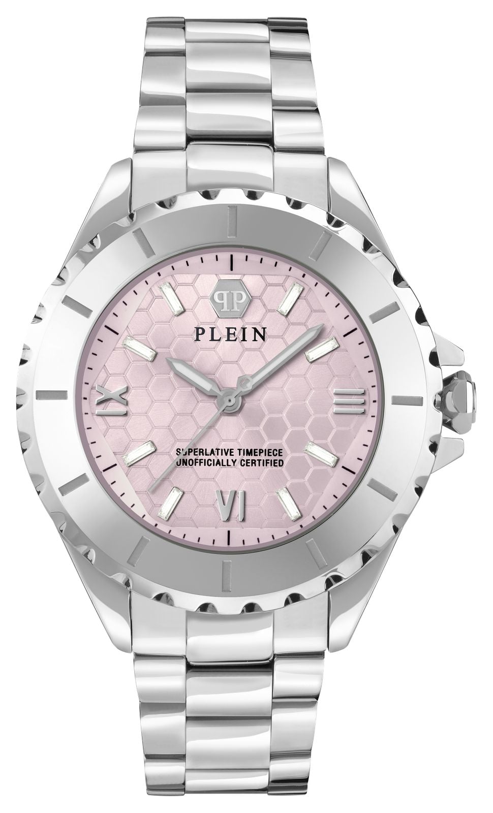 Philipp Plein PLEIN HEAVEN 38mm Pink Logo Dial  Stainless Watch