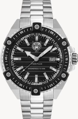 Plein Sport URBAN PULSE Date (47mm) Black Dial / Stainless Steel Bracelet PSFDA0524