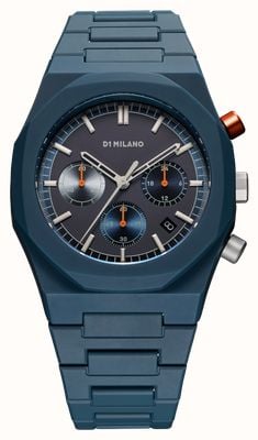 D1 Milano ポリクロノ ネプチューンブルー (40.5mm) マットブルー文字盤 / ブルーポリカーボネートストラップ PHBJ09