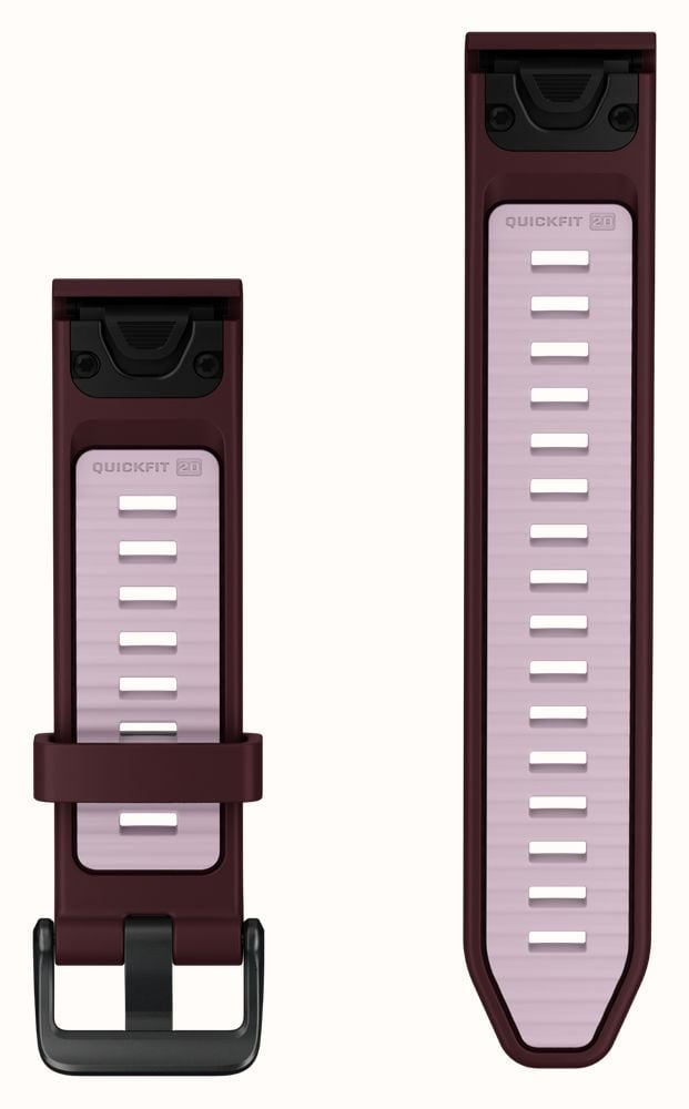 Garmin QuickFit Bands (20mm) Dark Cherry/Dust Rose Silicone with Black Hardware - Strap Only 010-14506-02 - alternate view 2