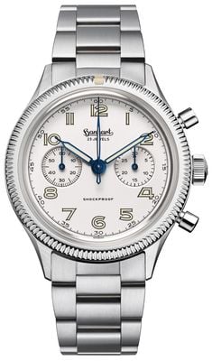 Hanhart 417 ES Moby Dick (42mm) White Dial / Stainless Steel Bracelet Watch H721.202-6428