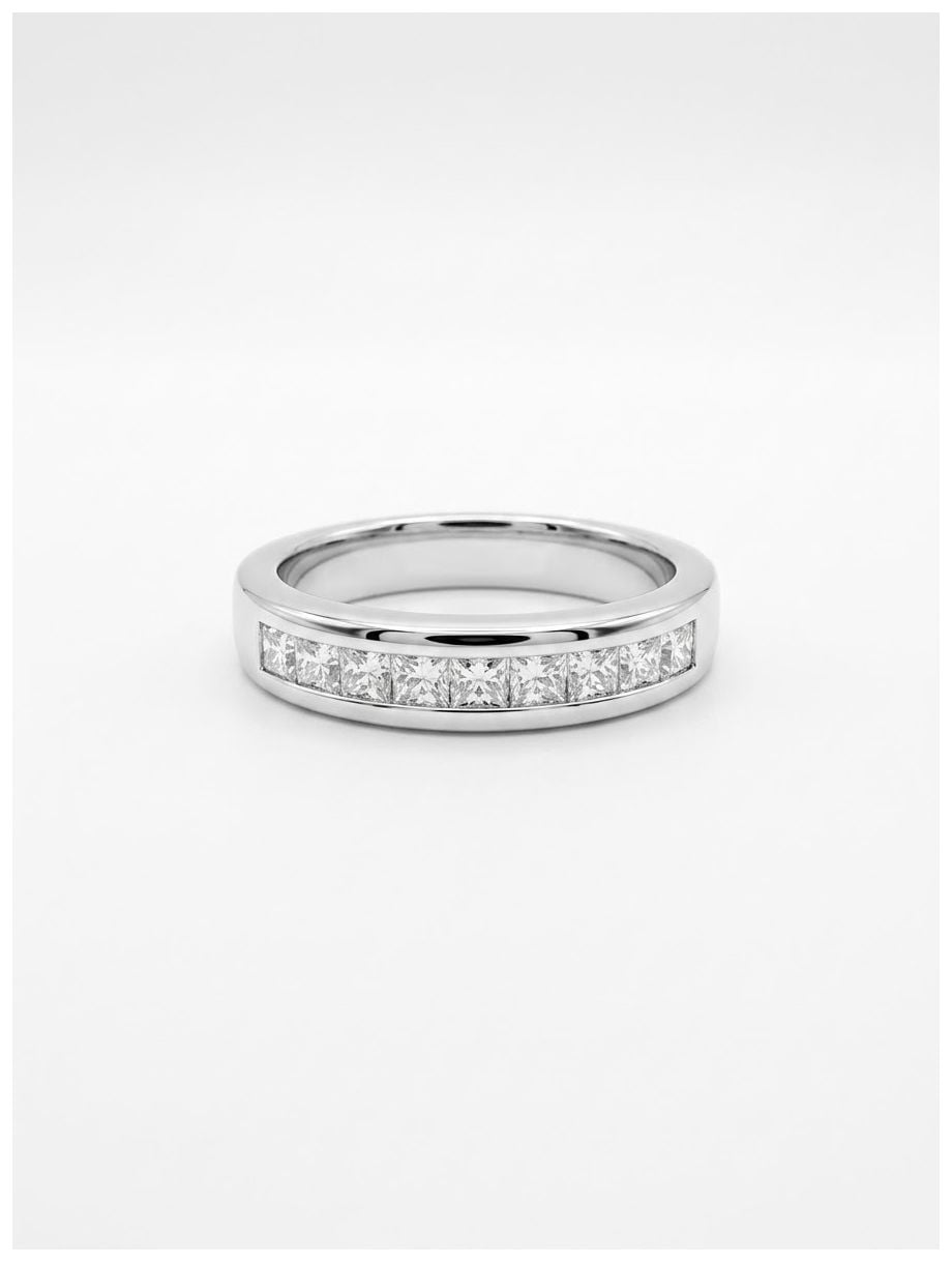 James Moore & Co 0.52ct Princess Natural Diamond 9ct White Jewellery