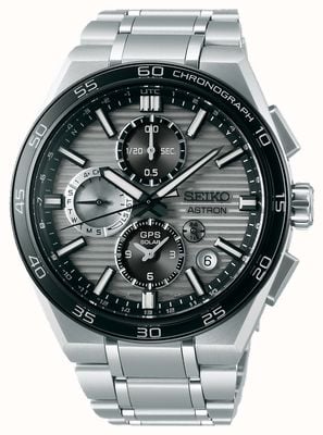 Seiko Astron ‘Silvery Grey’ 5X GPS Solar Dual-Time Chronograph (44.1mm) Grey Dial / Titanium Bracelet SSH177J1