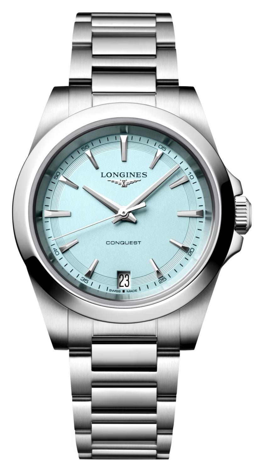LONGINES Conquest Ã  quartz (34 mm), cadran bleu montre