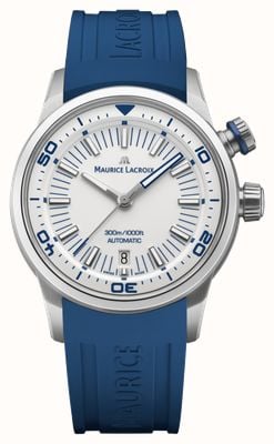 Maurice Lacroix Pontos s diver (42mm) cadran blanc / ensemble multibracelet caoutchouc bleu PT6248-SS00L-130-4