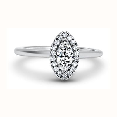 Platinum Marquise Halo 0.32ct E VS1 0.47ct TCW ENG4958