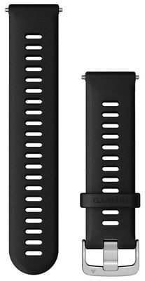 Garmin Solo cinturino a sgancio rapido (22 mm) in silicone nero, hardware argentato 010-11251-3A