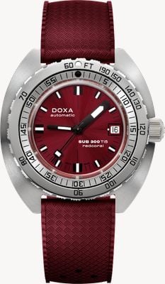 DOXA Sub 300 ti5 redcoral (42.5mm) レッド サンレイ ダイアル / レッド ダイブ フレックス ラバー ストラップ ウォッチ 823.50.161.22