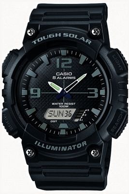 Casio Lampe torche solaire noire à cinq alarmes pour homme AQ-S810W-1A2VEF