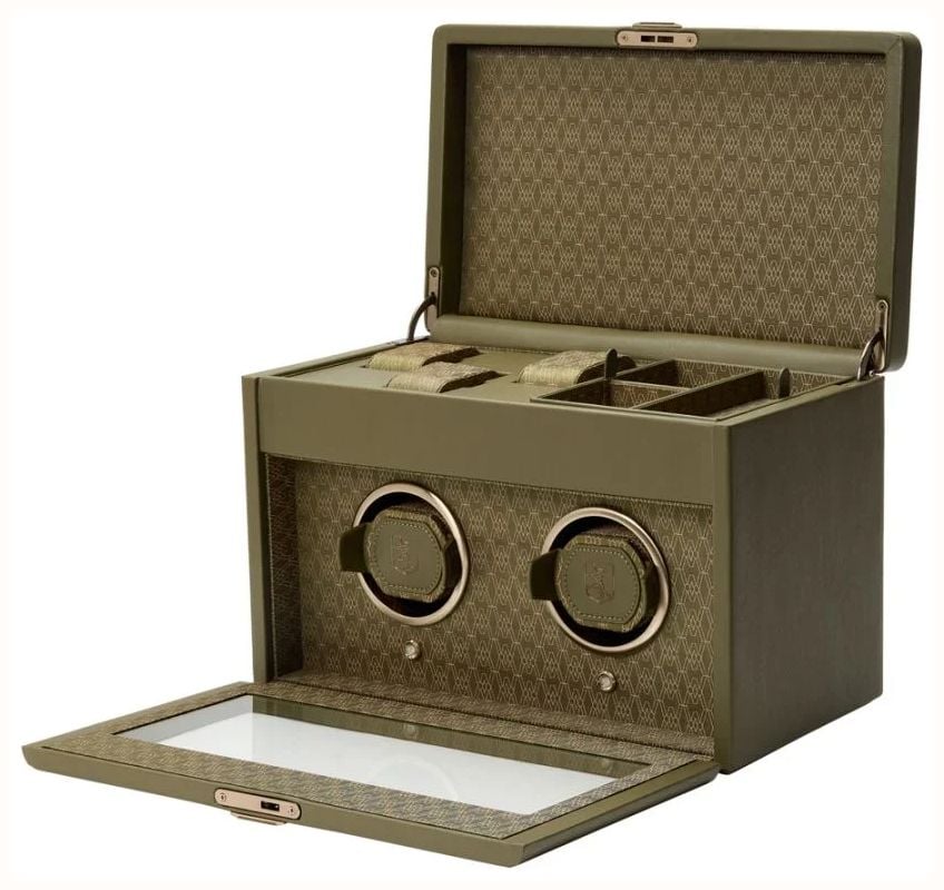 WOLF Earth Double Watch Winder Midnight Olive 190441 - alternate view 4