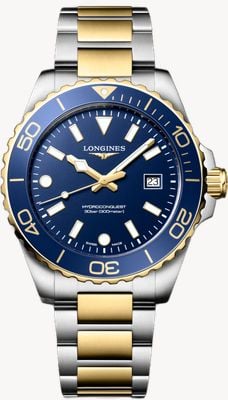 LONGINES Hydroconquest quartz (42 mm) cadran bleu sablé / bracelet acier inoxydable bicolore L37693967