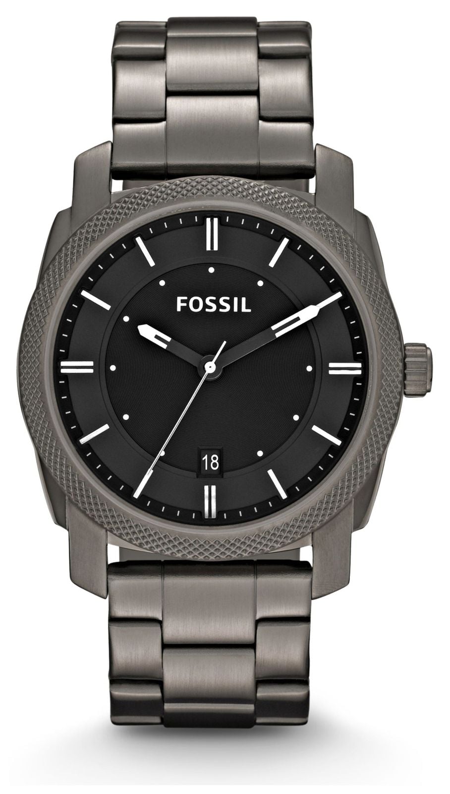 Fossil Herenmachine | zwarte wijzerplaat | gunmetal horloge