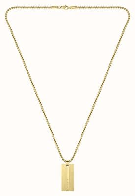 Lacoste ADVENTURER Collection Gold-Plated Dog Tag Necklace 2040090