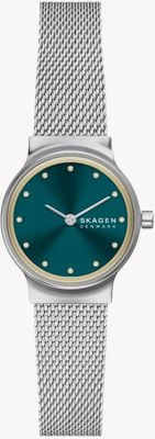 Skagen Freja lille quarzo (26mm) quadrante teal effetto sole / bracciale maglia in acciaio inossidabile SKW3188