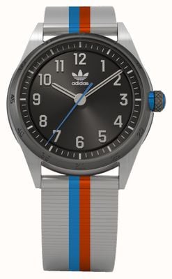 Adidas CODE FOUR | Black Dial | Striped Stainless Steel Bracelet AOSY22525