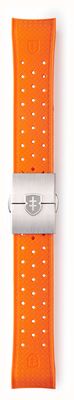 Elliot Brown Orangefarbenes tropisches Kautschukarmband, rostfreies 22-mm-Faltband STR-R55S