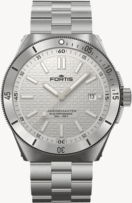 FORTIS Marinemaster M-40 Performance schneeweißes (40 mm) Edelstahl-Blockarmband F8120010