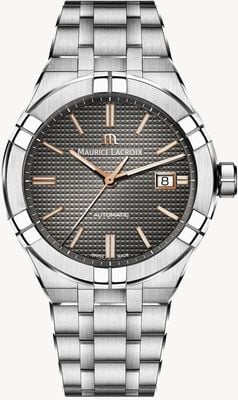 Maurice Lacroix Aikon Automatic (42mm) Anthracite Clous de Paris Dial / Stainless Steel AI6008-SS002-331-1