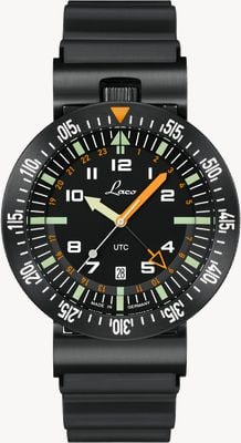 Laco Atacama kwarcowy utc (46mm) czarna tarcza / czarny gumowy pasek 862163