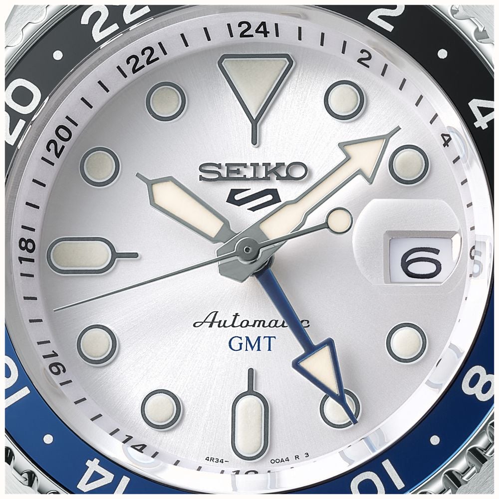 seiko 5 sports skx gmt sky blue silver cloud