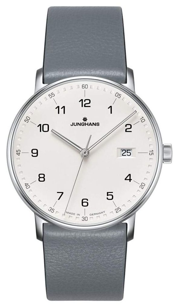Junghans FORM Quartz grey calfskin strap 41/4885.00 Watch