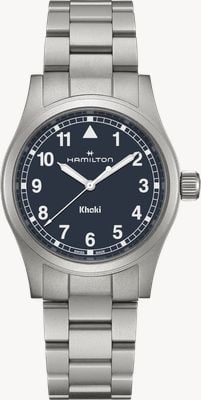 Hamilton Khaki Field Quartz (38 mm) marineblaues Zifferblatt / Edelstahlarmband H69401140