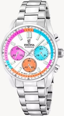 Festina Boyfriend Quartz Chronograph (37.5mm) Multi-Coloured Dial / Stainless Steel Bracelet F20753/7