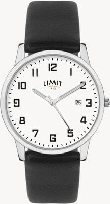 Limit | Men's Black Leather Strap | Silver/White Dial | 5741.01