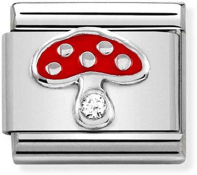 Nomination Classic Mushroom Sterling Silver & Steel Enamel Charm 330305/18