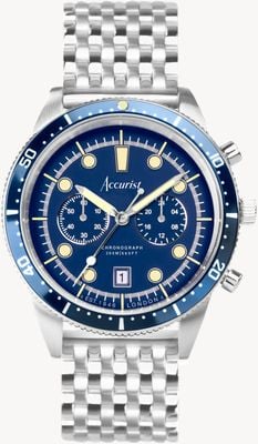 Accurist Men's Dive Chronograph (42mm) Blue Dial / Stainless Steel Bracelet 72004