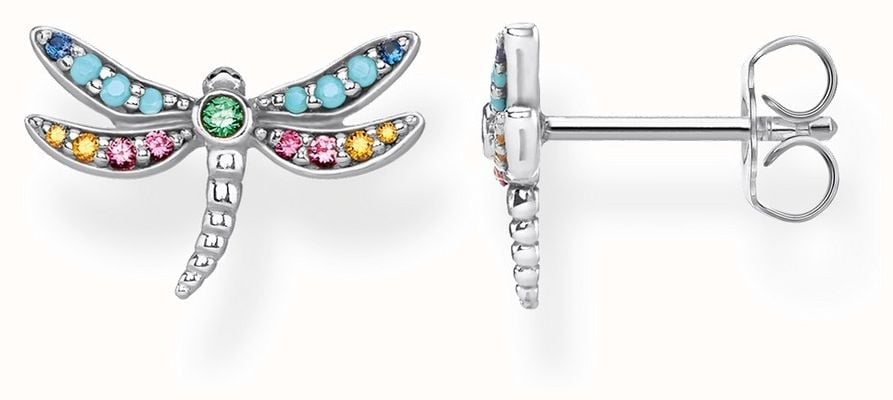 Thomas Sabo | Sterling Silver Dragonfly Earrings | Multi-colour Stones | H2051-314-7