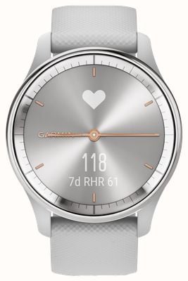 Garmin Vivomove Trend Silver Stainless Steel Bezel With Mist Grey Case And Silicone Band 010-02665-03