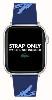 Lacoste Apple Watch ストラップ (42/44/45mm) ブルーとライトブルーのシリコン 2050017