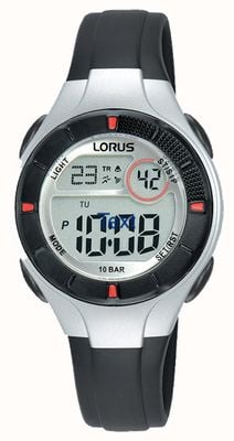 Lorus キッズデジタル多機能 100m (31mm) デジタルダイヤル/ブラック PU ストラップ R2339PX9