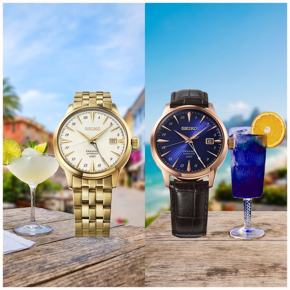 Seiko Presage Cocktail Time ‘Daiquiri’ GMT (40.5mm) Cream Dial / Gold PVD Stainless Steel Bracelet Watch HCB004J1 - autre vue 5