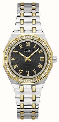 Guess Damskie pragnienie (36 mm) czarna tarcza / dwukolorowa bransoleta ze stali nierdzewnej GW0770L4
