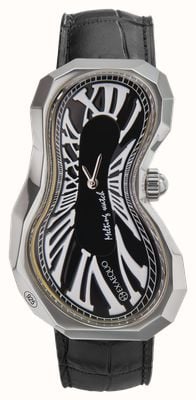 Exaequo Melting Watch Polyhedron 925 "One of 101" (35.4mm) Black Dial / Black Leather Strap EX 0101.0001