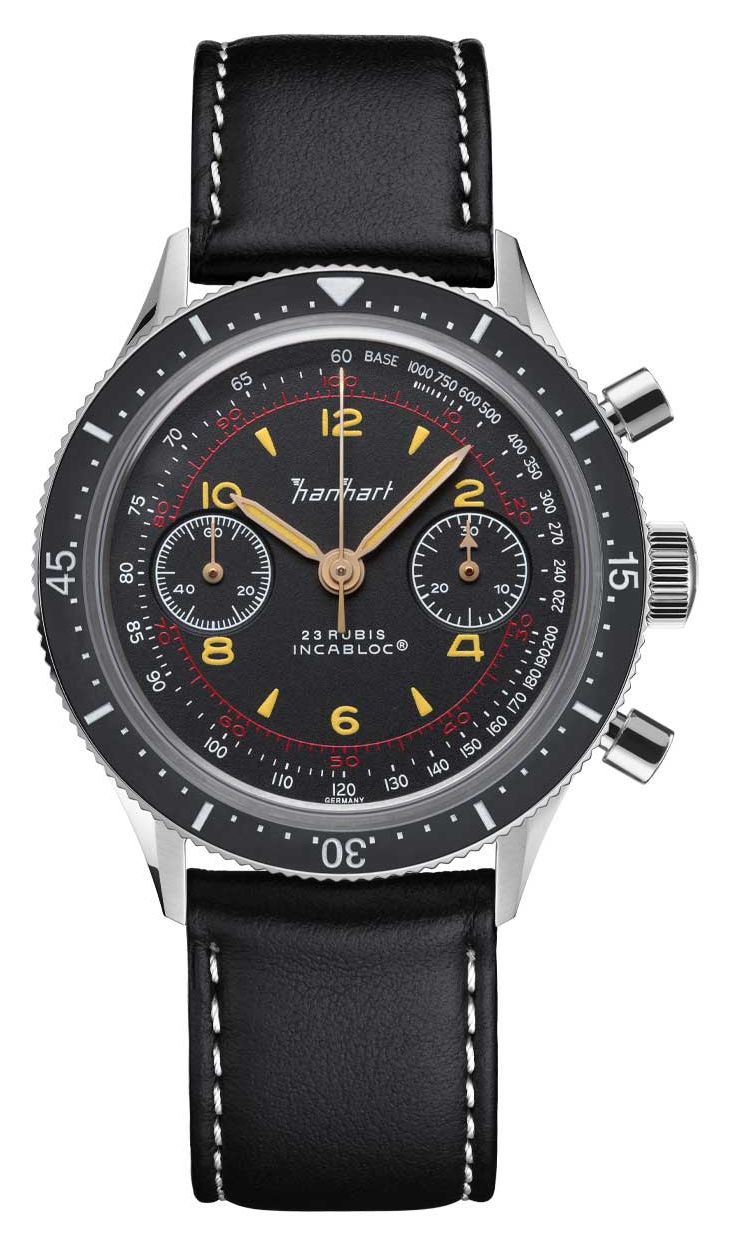 Hanhart 415 es iconic (39 mm) schwarzes Zifferblatt / uhr-image-202025