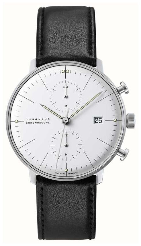 Junghans Max Bill Chronoscope (40mm) White Dial / Black Watch