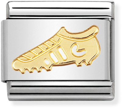 Nomination Classic Football Boot 18ct Gold & Steel Charm 030106/04