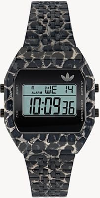 Adidas DIGITAL TWO (36mm) Digital Display / Leopard Print Stainless Steel Bracelet AOST26032