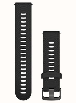 Garmin Snelspanband (20 mm) zwart siliconen / leisteen hardware - alleen band 010-11251-1G
